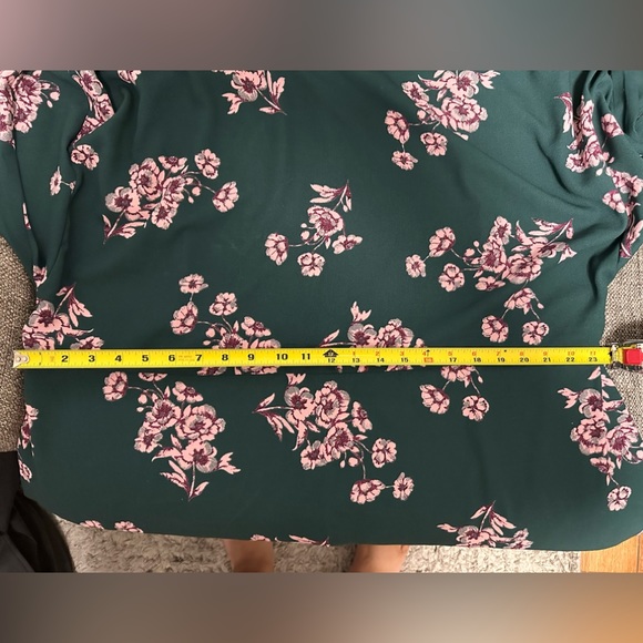 Leith Green Pink Floral Dress - Picture 6 of 6